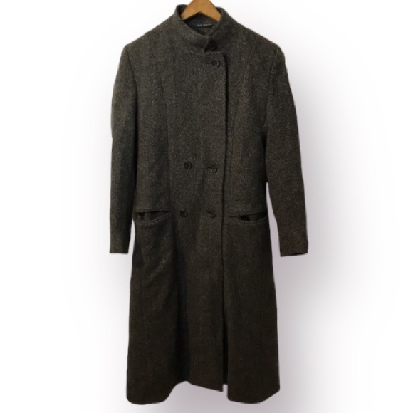 PURE WOOL TWEED COAT DOUBLE BREASTED OVERCOAT INTERNATIONAL SCENE - Picture 10 of 10